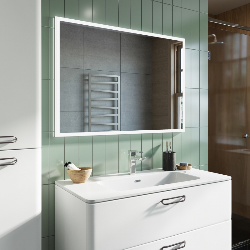 Тумба с умывальником, подвесная, 100 см, белая, Brick, IDDIS