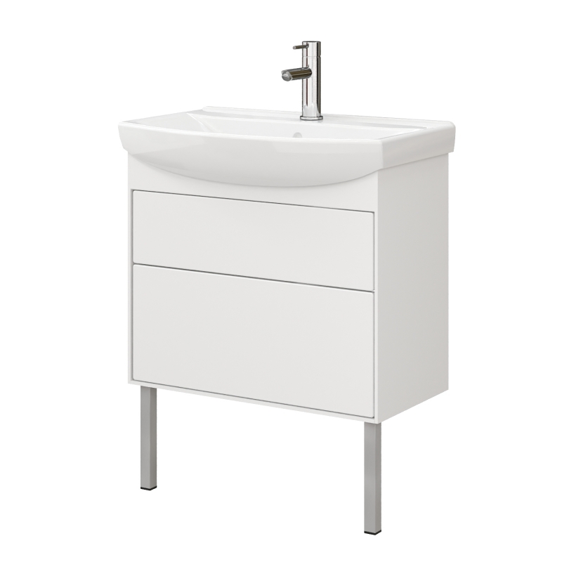 Тумба с умывальником Белюкс Клермонт Н 60-02, белый глянец