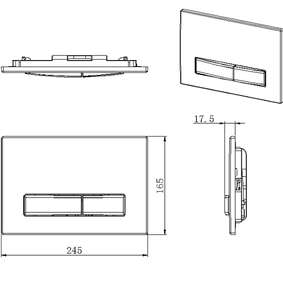 Комплект инсталляции Geberit Sigma UP320 c унитазом Roxen Antares и клавишей Burke type 09