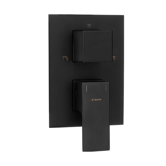 Deante Nero Душевая система скрытого монтажа 3-х функциональная квадратная с изливом, черный