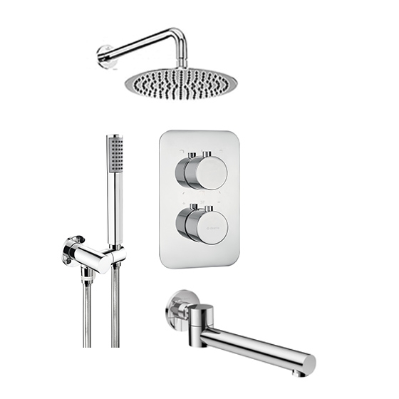 Deante Душевая система 3-х функциональная скрытого монтажа с термостатическим смесителем, хром