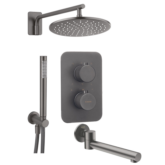 Deante Душевая система 3-х функциональная скрытого монтажа с термостатическим смесителем, графит