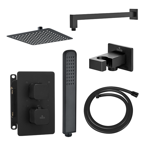Душевая система скрытого монтажа термостат со смесителем DEANTE BOX NERO, черный