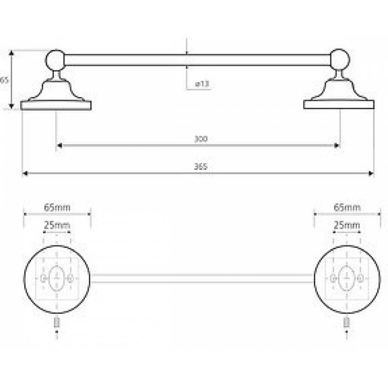 Полотенцедержатель Bemeta Retro, бронза
