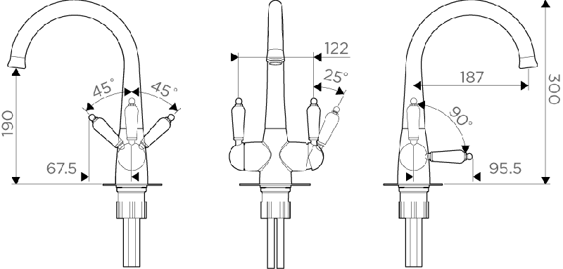 Смеситель для кухни Omoikiri Okinawa-2-G золото