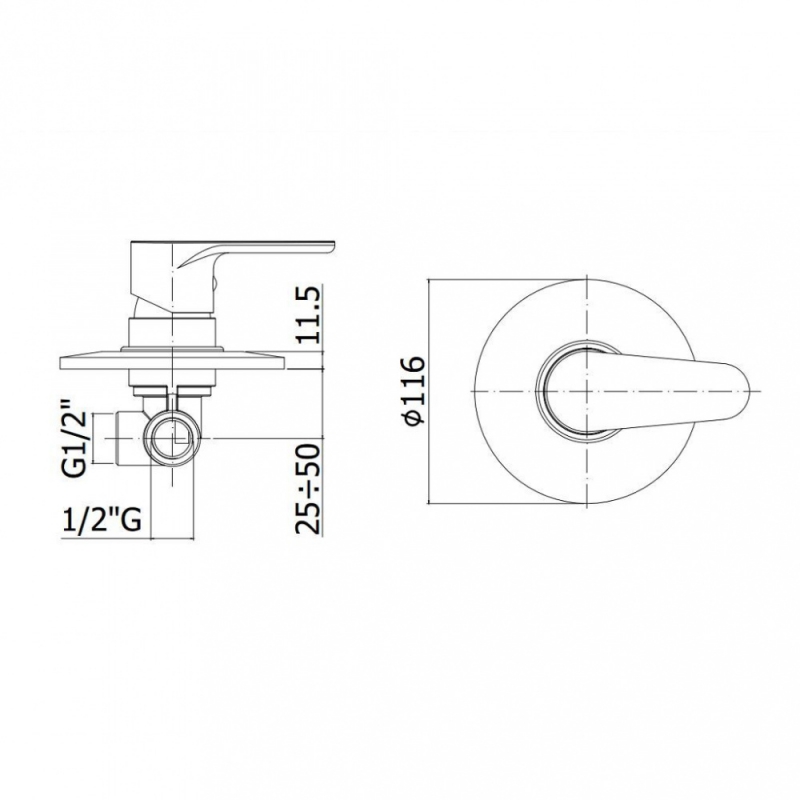 Смеситель скрытой установки для душа Paffoni GREEN