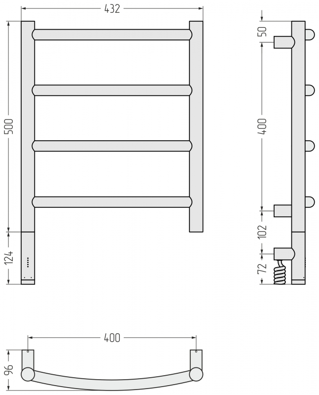 Сунержа Галант 3.1 500х400 МЭМ левый, состаренная латунь