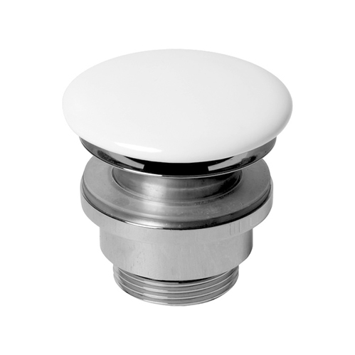  Донный клапан AZZURRA для раковины универсальный, с крышкой керамической, цвет: белый
