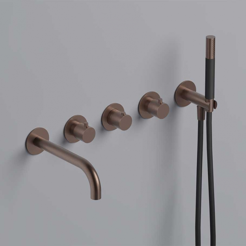 Термостатический смеситель HOTBATH скрытого монтажа для ванны, матовая медь