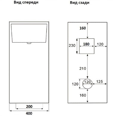 Умывальник CeramaLux отдельностоящий 40*40