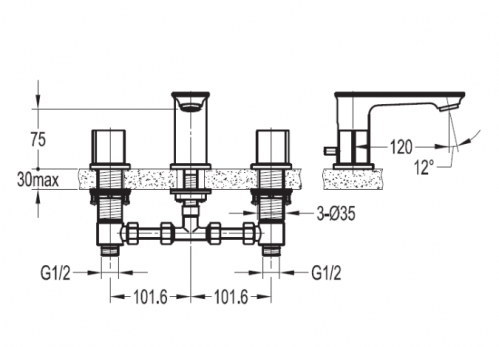 Смеситель для раковины Cezares FLAT FLAT-LS2-01