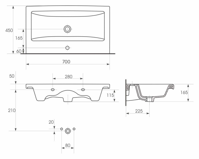 Умывальник Cersanit Como 
