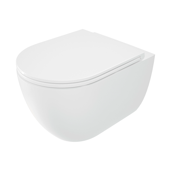 Deante Round Унитаз 52*36 подвесной безободковый с крышкой, белый