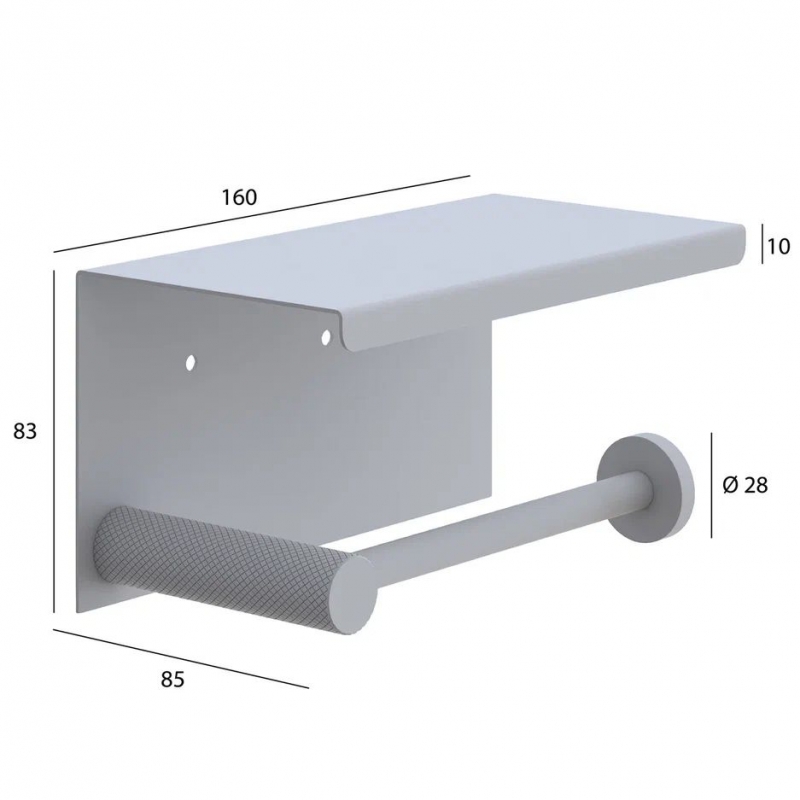 Держатель туалетной бумаги Boheme Uno с полкой для телефона