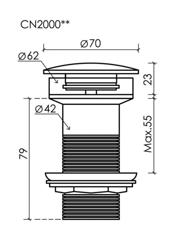 Донный клапан БЕЗ ПЕРЕЛИВА CeramicaNova  Белый