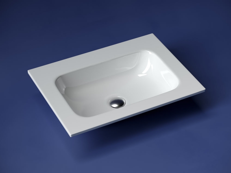 Умывальник 61*45,7*13,7 Grace CeramicaNova накладной прямоугольный без отверстия под смеситель