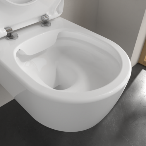 УНИТАЗ ПОДВЕСНОЙ VILLEROY&BOCH AVENTO 37X53, SOFT CLOSE, БЕЗОБОДКОВЫЙ с тонким сиденьем