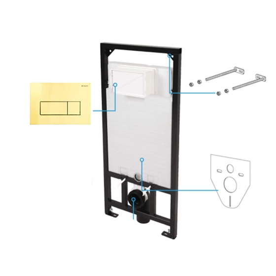 Deante Инсталляция для унитаза кнопка золотая