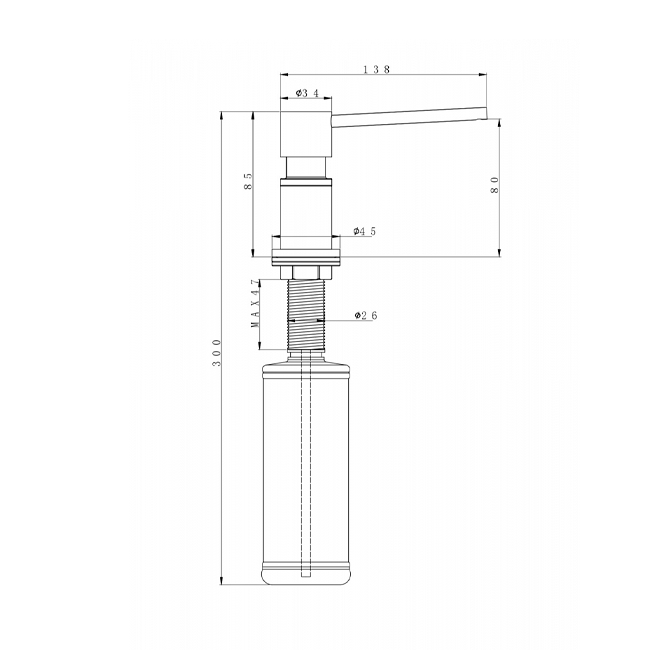 ДОЗАТОР ДЛЯ ЖИДКОГО МЫЛА PAULMARK KRAFT,  (ЧЕРНЫЙ/ВОРОНЕНАЯ СТАЛЬ)
