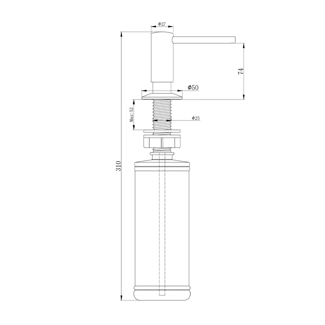 ДОЗАТОР ДЛЯ ЖИДКОГО МЫЛА PAULMARK BREVIT (НЕРЖАВЕЮЩАЯ СТАЛЬ/НИКЕЛЬ)