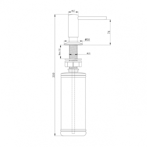 ДОЗАТОР PAULMARK DECUS БРАШИРОВАННАЯ СТАЛЬ
