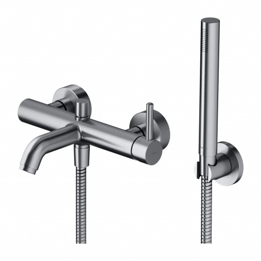 Смеситель для ванны Omnires Y с душевым набором цвет сатин