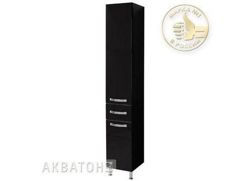 Шкаф-колонна "Ария Н" чёрный глянец
