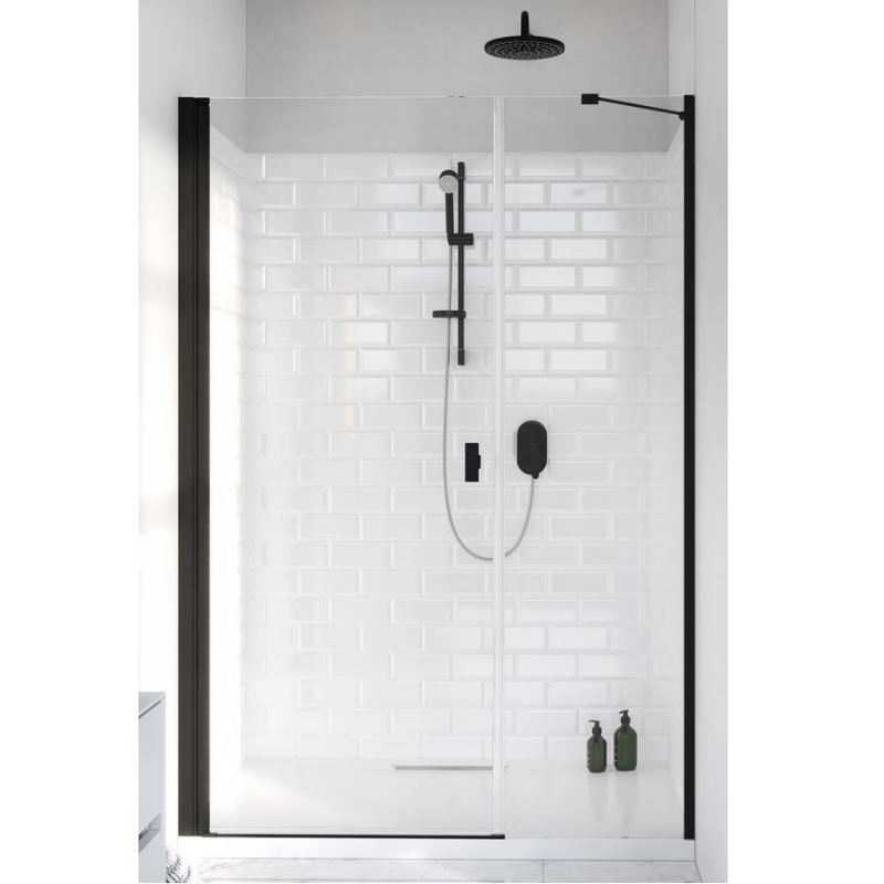 Душевая дверь Radaway NES BLACK DWS, профиль черный, дверь маятниковая