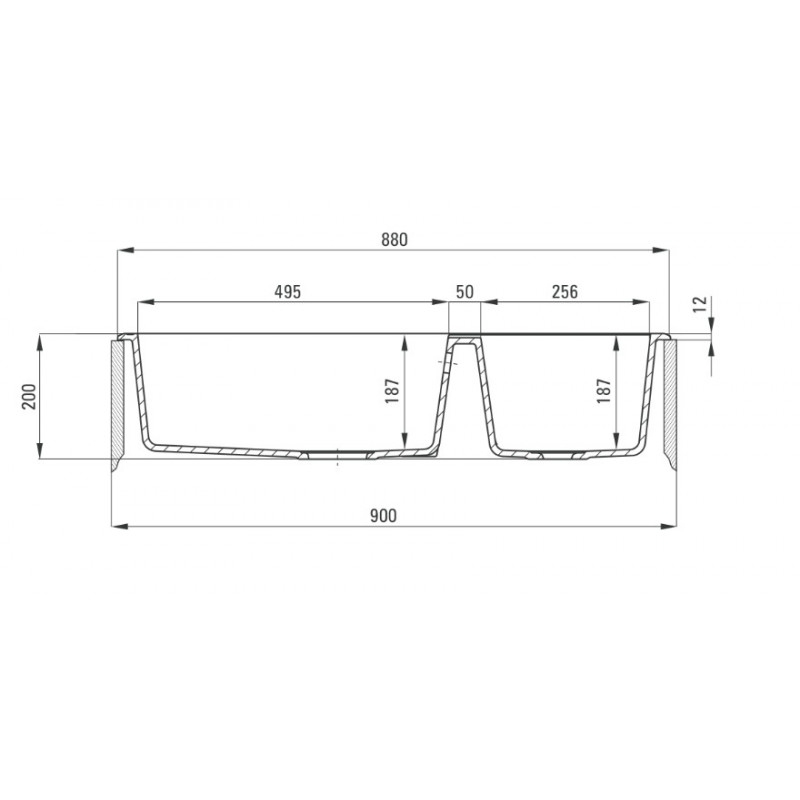DEANTE ERIDAN шампань - мойка 1,5 чаши, 880*500*187 мм + сифон SPACE SAVER