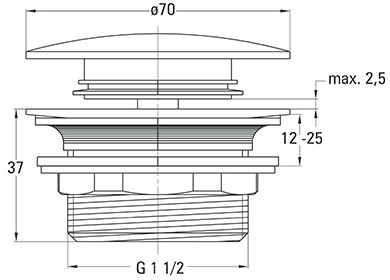Донный клапан DEANTE Click-Clack, для поддона и ванны
