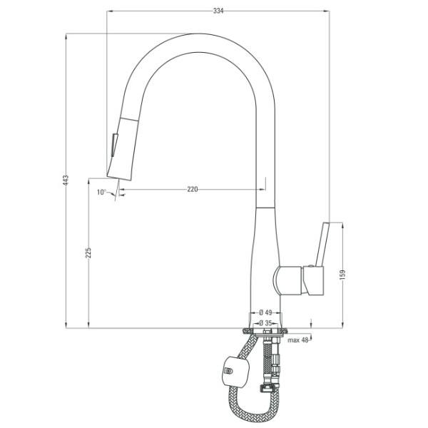 Смеситель для кухни DEANTE LUKRECJA, черный-хром