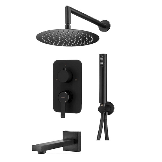 Deante Душевая система скрытого монтажа 3-х функциональная круглая, черный