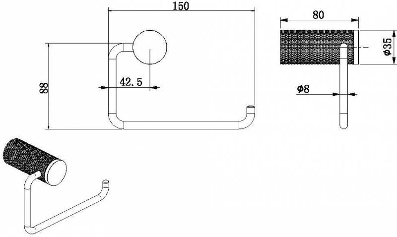 Держатель для туалетной бумаги Allen Brau Priority 4.0  графит браш