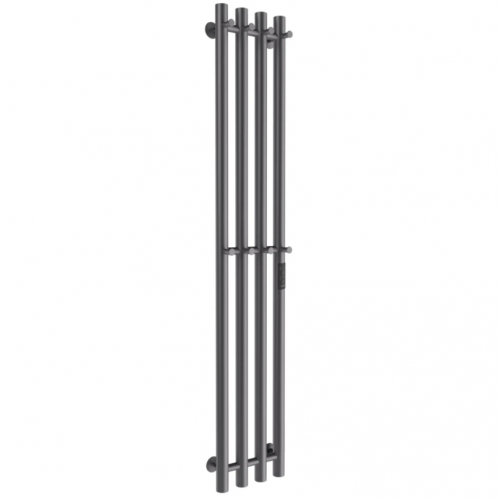 Полотенцесушитель электрический Маргроид Ferrum Inaro 4 СНШ 150×6×18 графит, скрытого монтажа, таймер справа (8 крючков)
