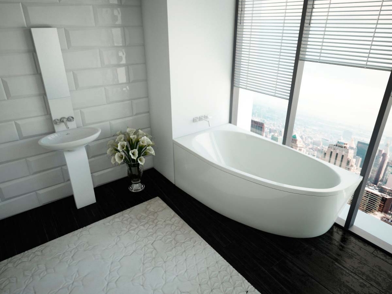 Акриловая асимметричная ванна Aquatek Eco-Friendly Дива 170х90