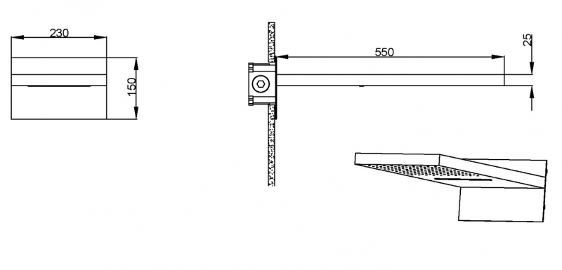 Верхний душ Boheme FUSION Copper Brushed с каскадом
