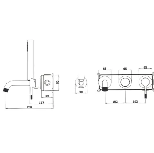 Смеситель для ванны Vieir скрытого монтажа