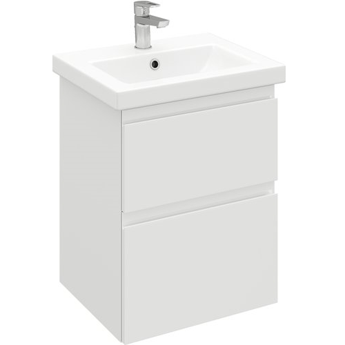 Тумба подвесная Laparet Optimum 50 с умывальником Como 50 белый глянец