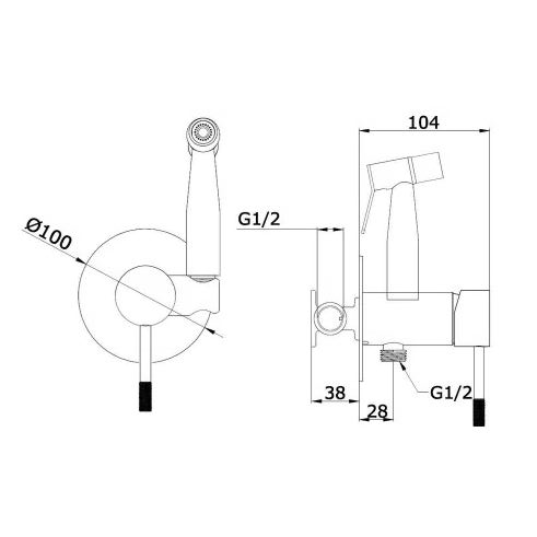 Смеситель с гигиенической лейкой Vieir белый 