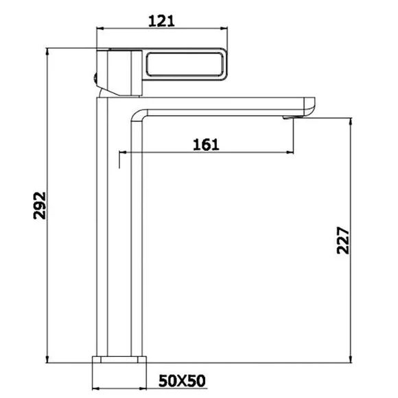 Смеситель для умывальника Ganzer высокий, цвет графит