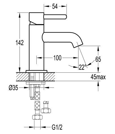 Смеситель для умывальника Omnires Y, черный