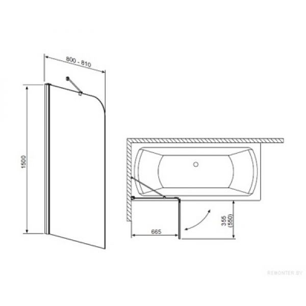 Душевая шторка для ванны Radaway Torrenta PNJ