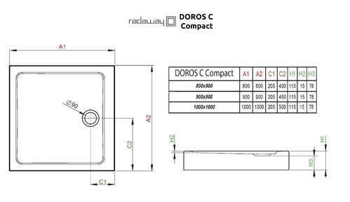Поддон Radaway Doros C Compact H11.5см
