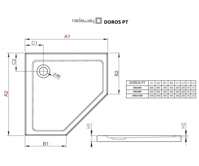 Поддон Radaway Doros PT 
