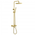 Стойка для душа c термостатом Boheme UNO золото брашированное