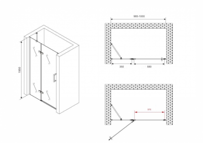 Душевая дверь Abber Zart 100