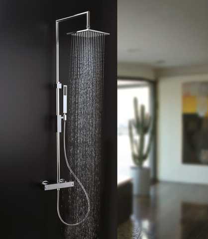 Душевая система термостат Paffoni Syncro Top нержавеющая сталь