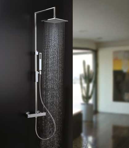 Душевая система термостат Paffoni Syncro Top нержавеющая сталь