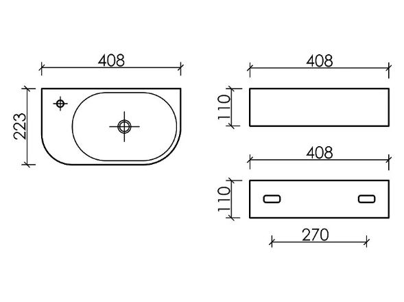 Умывальник CeramicaNova Element R 41*22