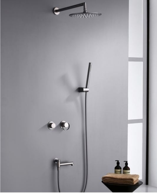 Душевая система GANZER скрытого монтажа с изливом, графит